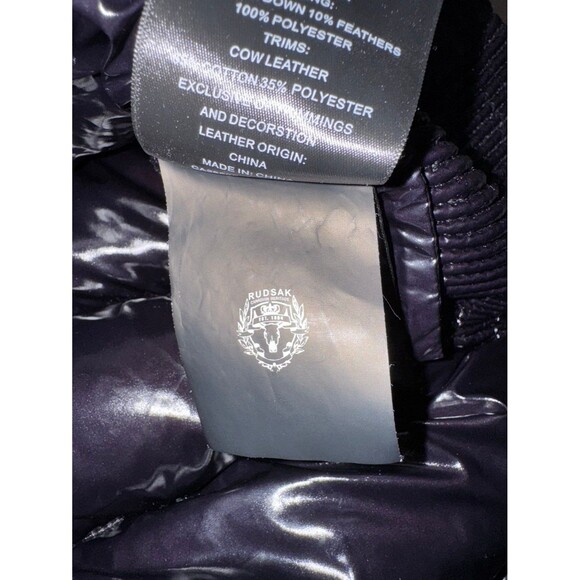 RUDSAK GLOSSY BLACK PUFFER HOODIE VEST NWOT small - Picture 8 of 11